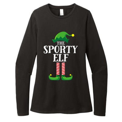 Sporty Elf Matching Family Group Christmas Party Womens CVC Long Sleeve Shirt