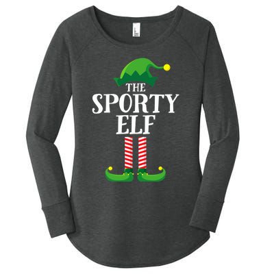 Sporty Elf Matching Family Group Christmas Party Women's Perfect Tri Tunic Long Sleeve Shirt