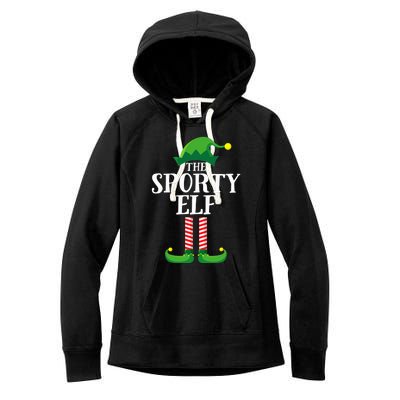 Sporty Elf Matching Family Group Christmas Party Women's Fleece Hoodie