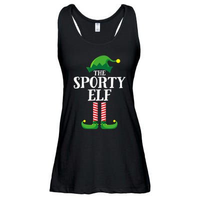 Sporty Elf Matching Family Group Christmas Party Ladies Essential Flowy Tank