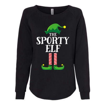 Sporty Elf Matching Family Group Christmas Party Womens California Wash Sweatshirt