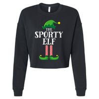 Sporty Elf Matching Family Group Christmas Party Cropped Pullover Crew