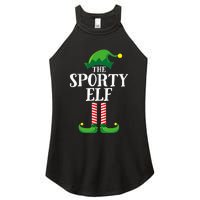 Sporty Elf Matching Family Group Christmas Party Women's Perfect Tri Rocker Tank