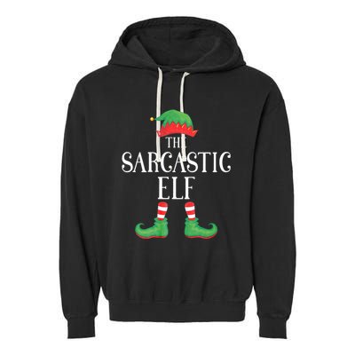 Sarcastic Elf Matching Group Xmas Funny Family Christmas Garment-Dyed Fleece Hoodie