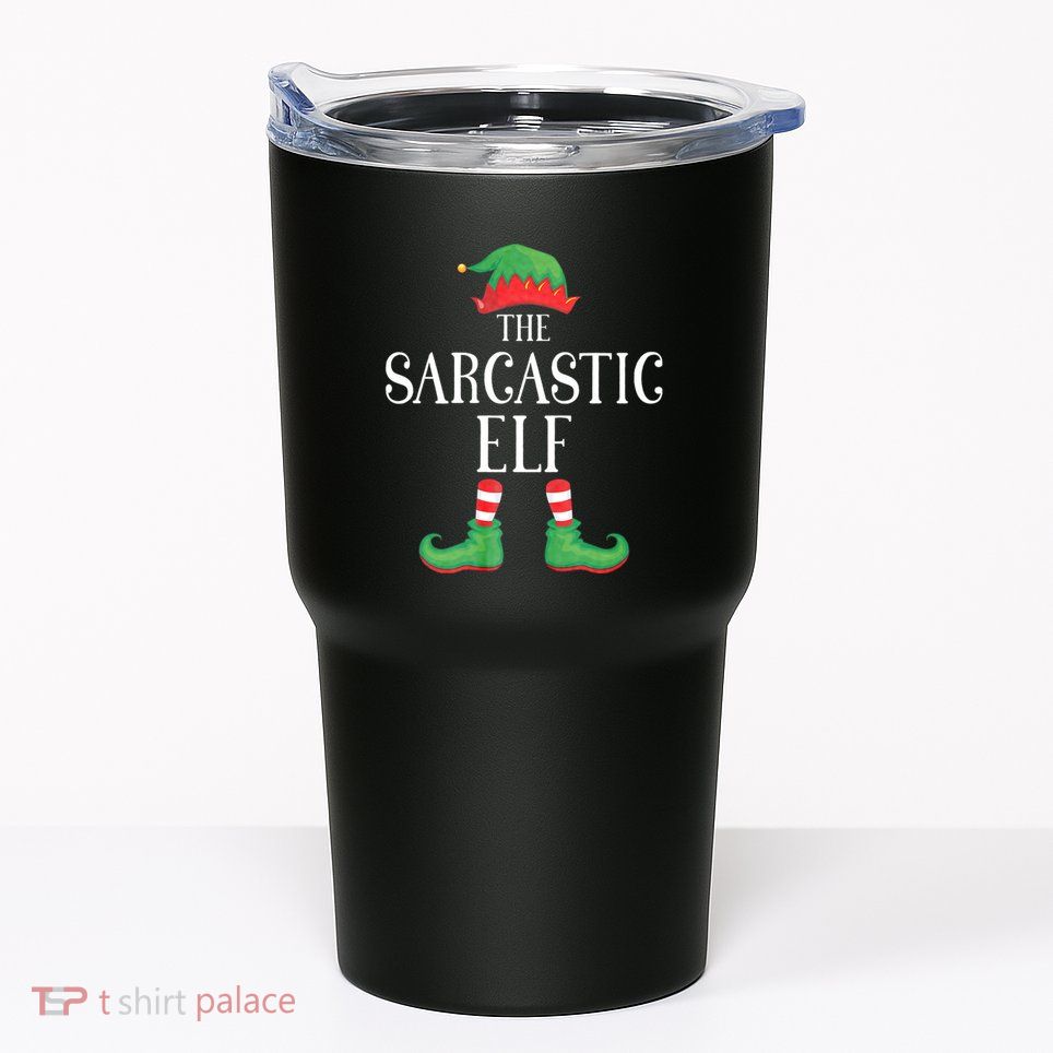 Sarcastic Elf Matching Group Xmas Funny Family Christmas Tumbler