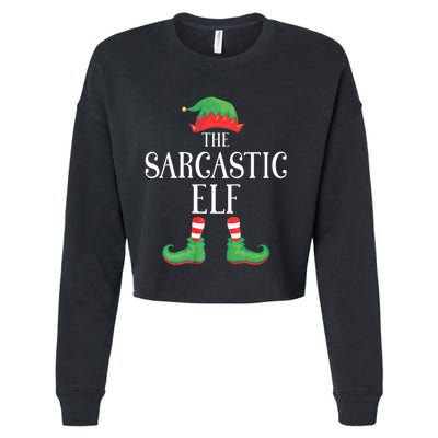Sarcastic Elf Matching Group Xmas Funny Family Christmas Cropped Pullover Crew