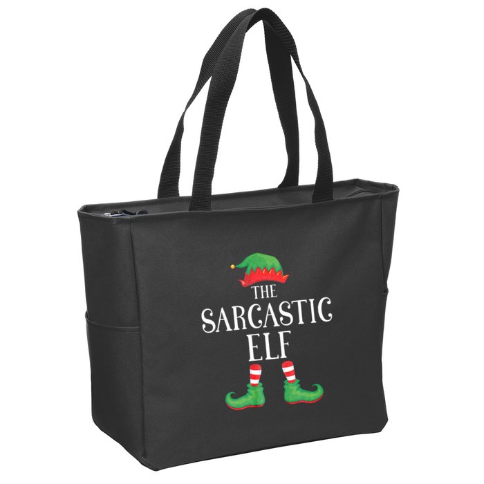 Sarcastic Elf Matching Group Xmas Funny Family Christmas Zip Tote Bag