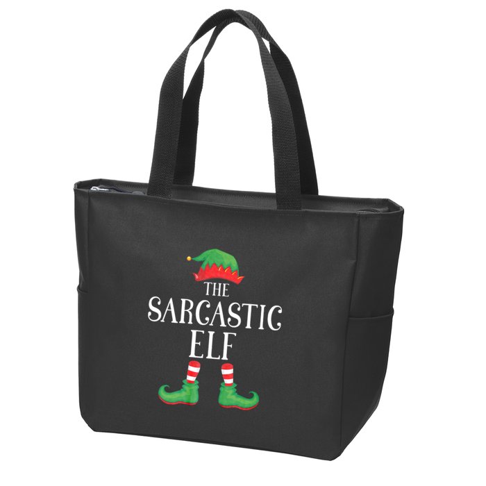 Sarcastic Elf Matching Group Xmas Funny Family Christmas Zip Tote Bag