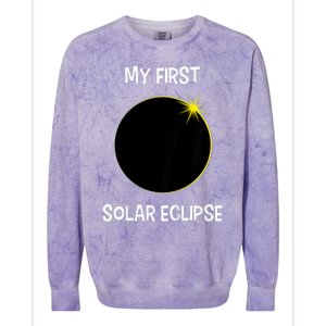 Solar Eclipse My First Solar Eclipse 2024 Eclipse Colorblast Crewneck Sweatshirt