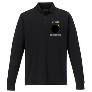 Solar Eclipse My First Solar Eclipse 2024 Eclipse Performance Long Sleeve Polo