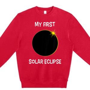 Solar Eclipse My First Solar Eclipse 2024 Eclipse Premium Crewneck Sweatshirt