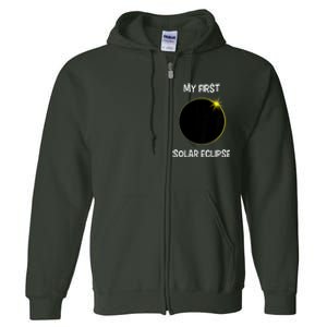 Solar Eclipse My First Solar Eclipse 2024 Eclipse Full Zip Hoodie