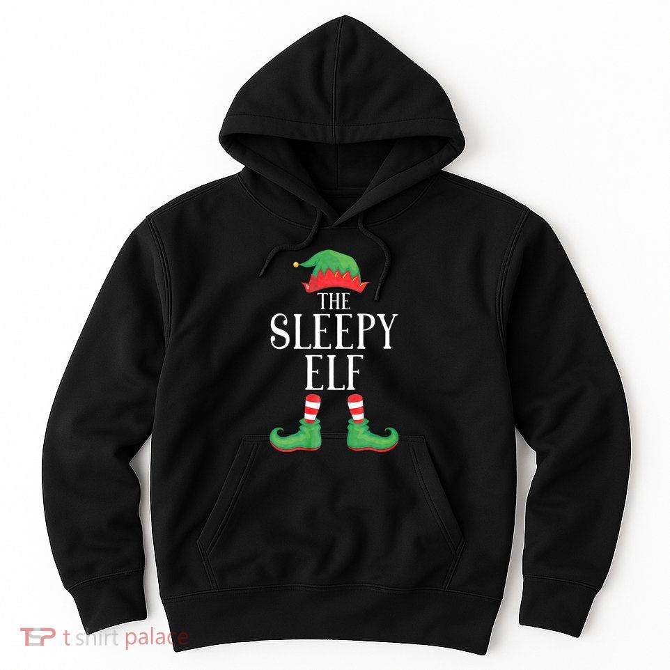 Sleepy Elf Matching Group Xmas Funny Family Christmas Hoodie
