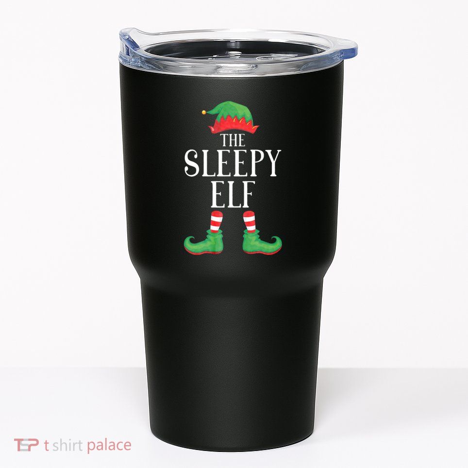 Sleepy Elf Matching Group Xmas Funny Family Christmas Tumbler