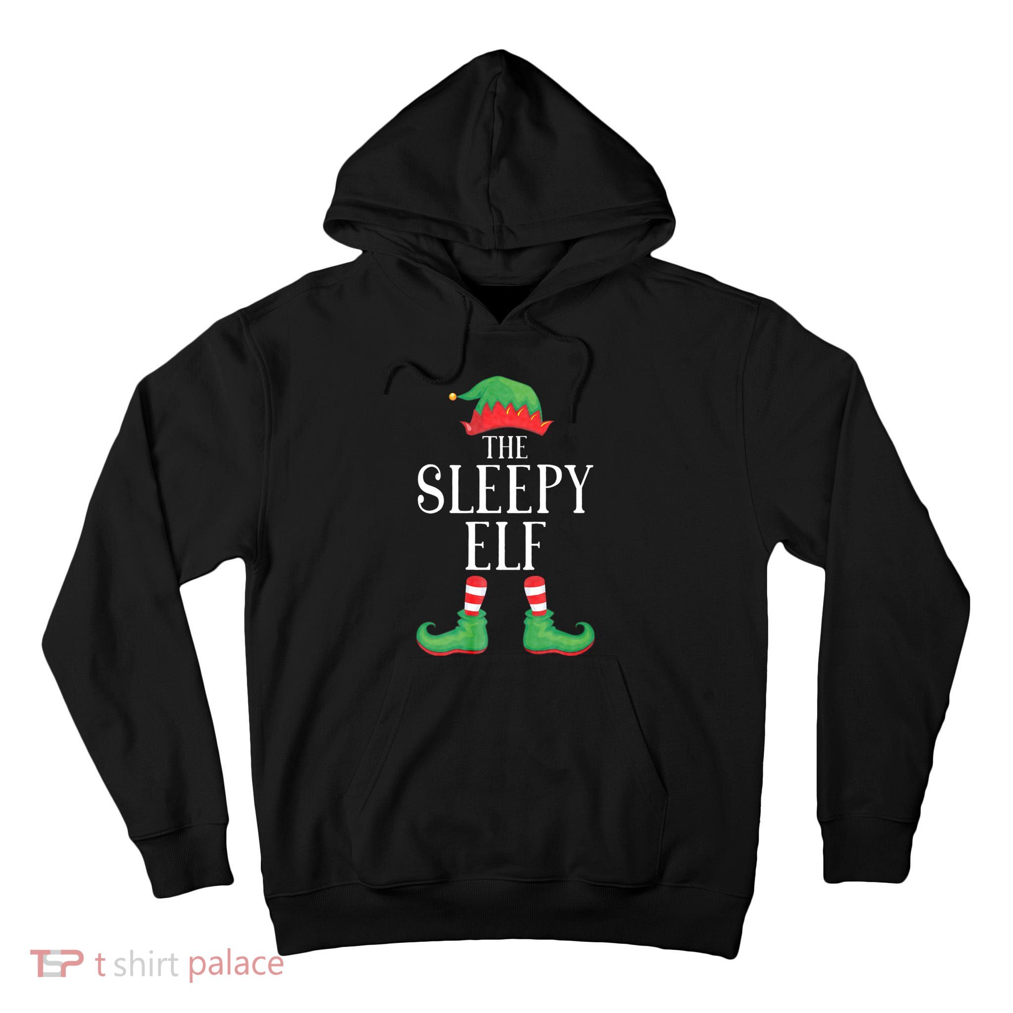 Sleepy Elf Matching Group Xmas Funny Family Christmas Tall Hoodie