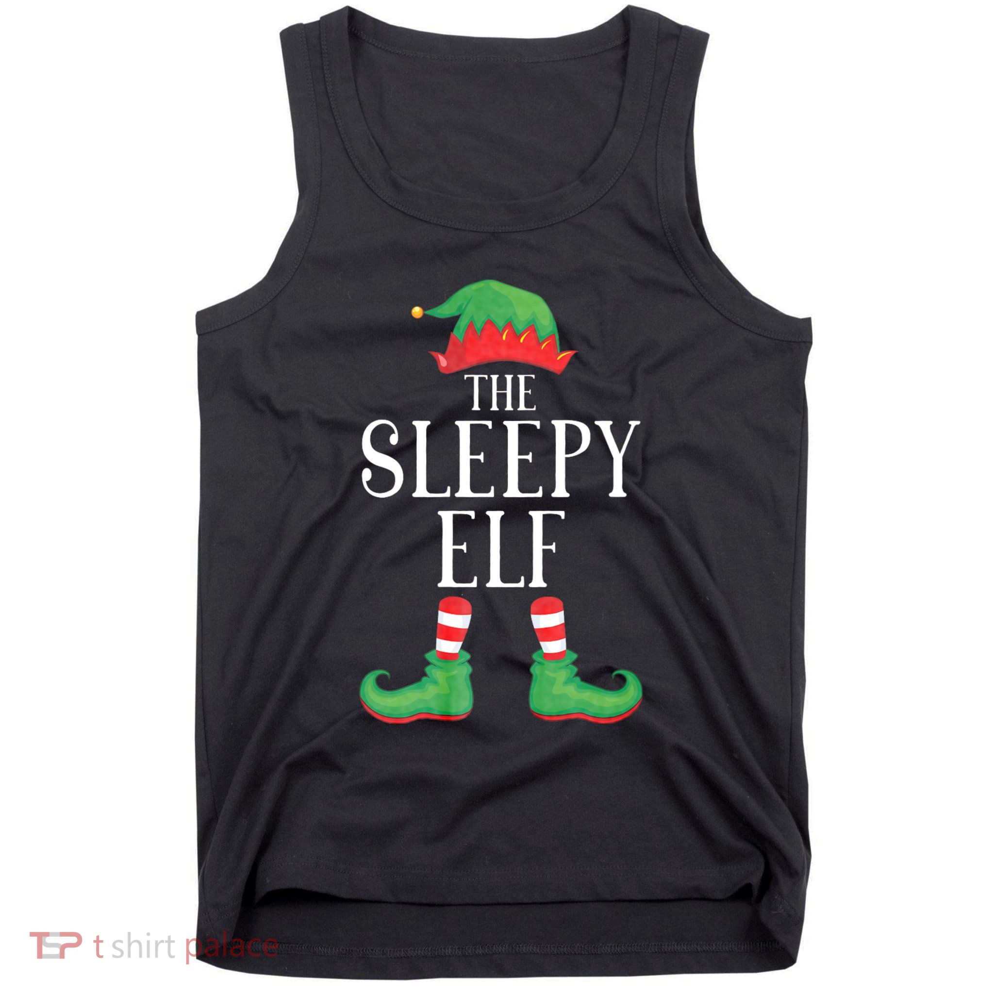 Sleepy Elf Matching Group Xmas Funny Family Christmas Tank Top