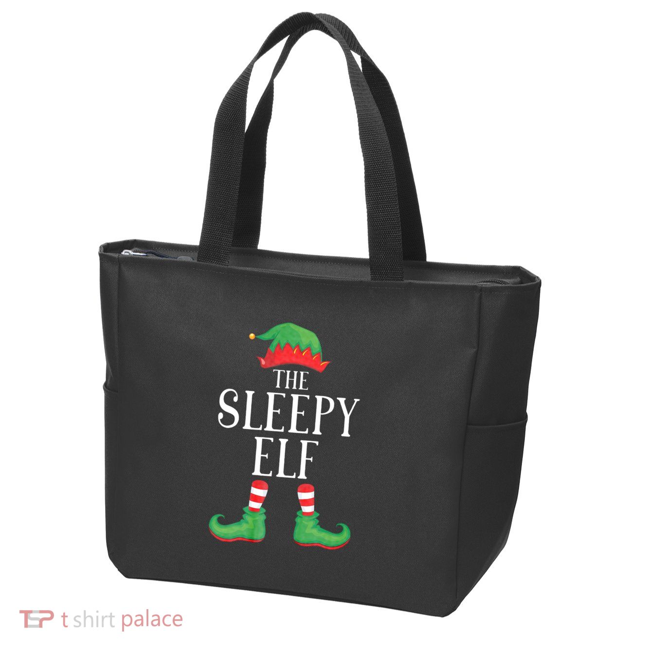 Sleepy Elf Matching Group Xmas Funny Family Christmas Zip Tote Bag