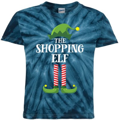 Shopping Elf Matching Family Group Christmas Party Kids Tie-Dye T-Shirt