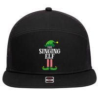 Singing Elf Matching Family Group Christmas Party 7 Panel Mesh Trucker Snapback Hat