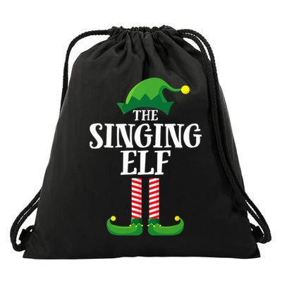 Singing Elf Matching Family Group Christmas Party Drawstring Bag