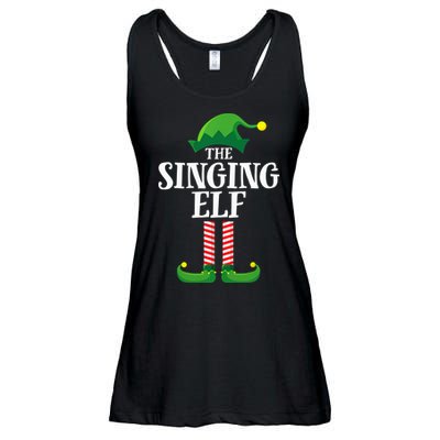 Singing Elf Matching Family Group Christmas Party Ladies Essential Flowy Tank