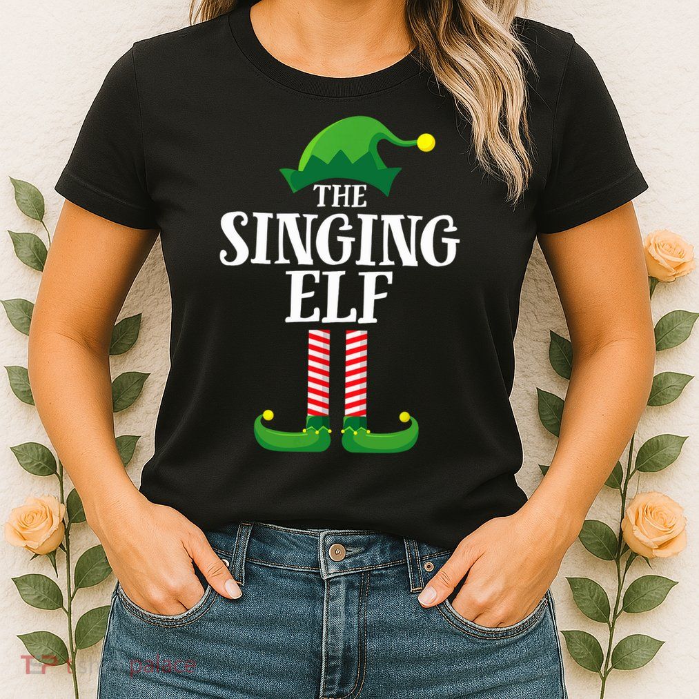 Singing Elf Matching Family Group Christmas Party Womens T-Shirt