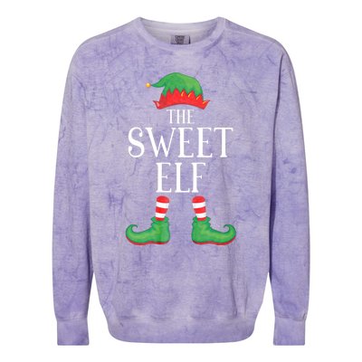 Sweet Elf Matching Group Xmas Funny Family Christmas Colorblast Crewneck Sweatshirt