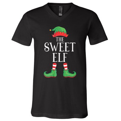 Sweet Elf Matching Group Xmas Funny Family Christmas V-Neck T-Shirt