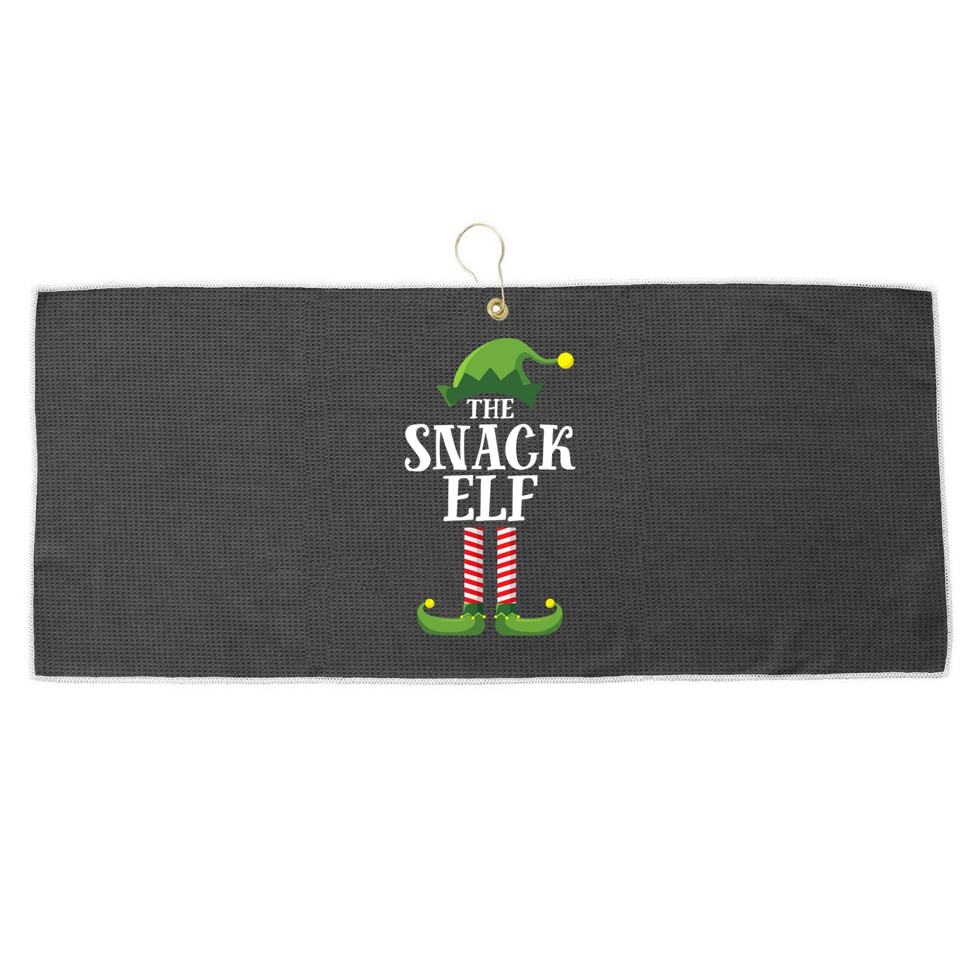 Snack Elf Matching Family Group Christmas Party Large Microfiber Waffle Golf Towel
