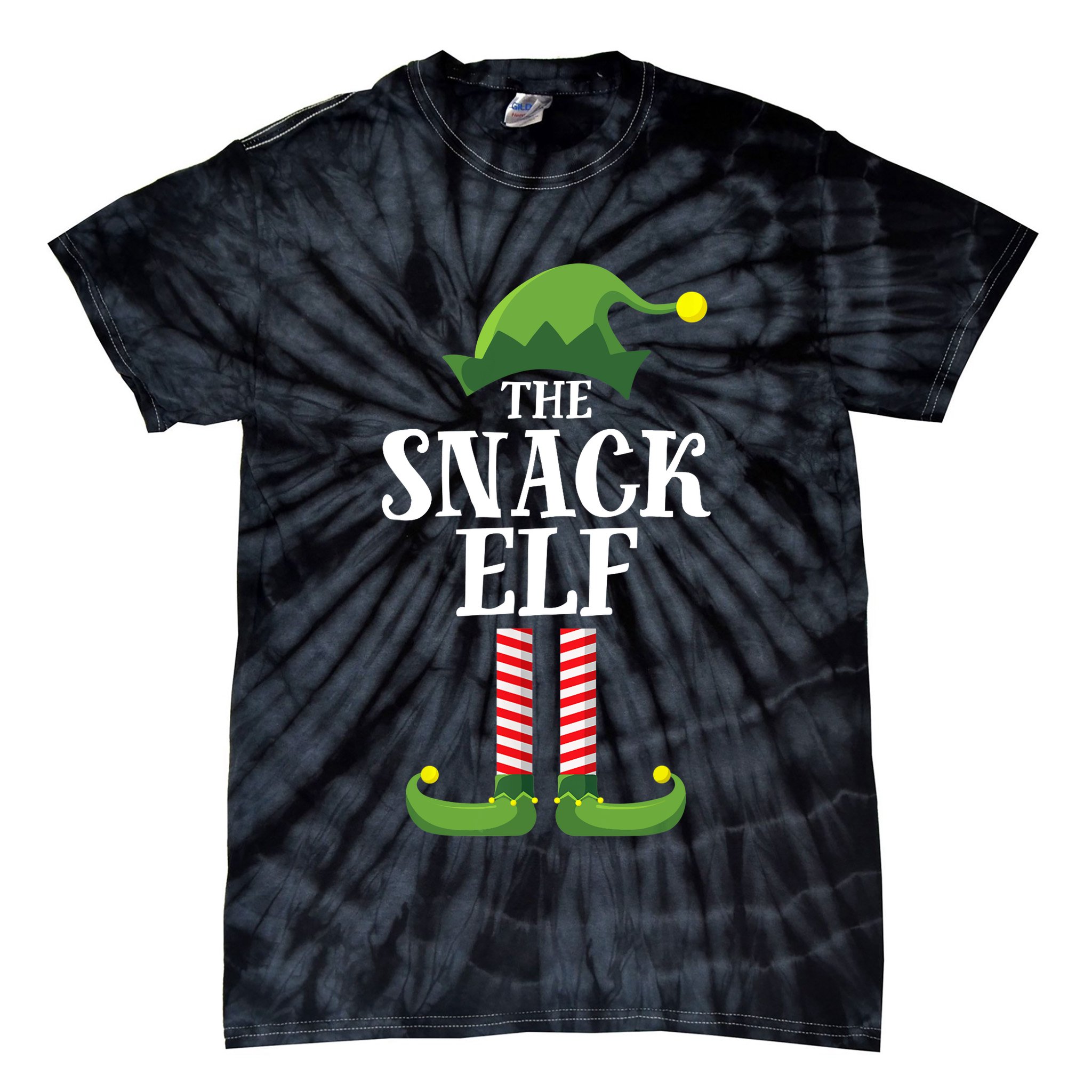 Snack Elf Matching Family Group Christmas Party Tie-Dye T-Shirt