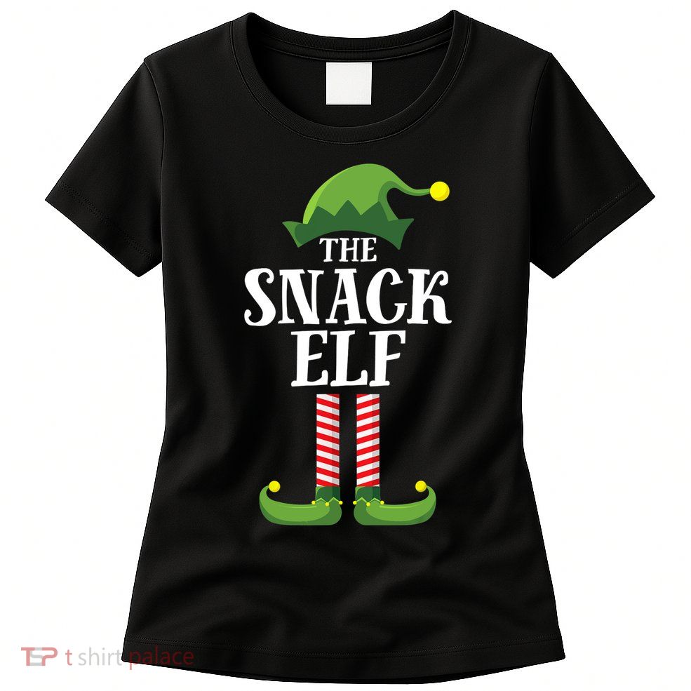 Snack Elf Matching Family Group Christmas Party Womens T-Shirt