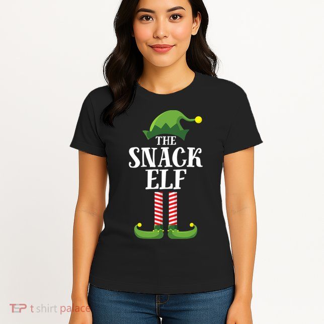 Snack Elf Matching Family Group Christmas Party Womens T-Shirt