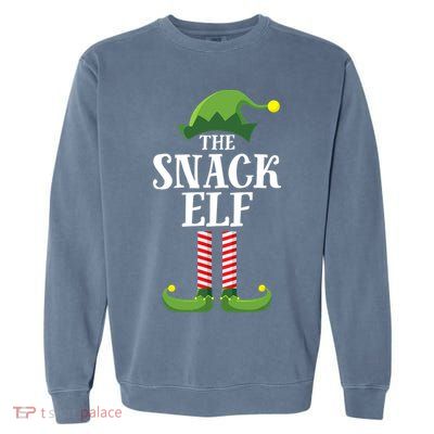 Snack Elf Matching Family Group Christmas Party Garment-Dyed Sweatshirt