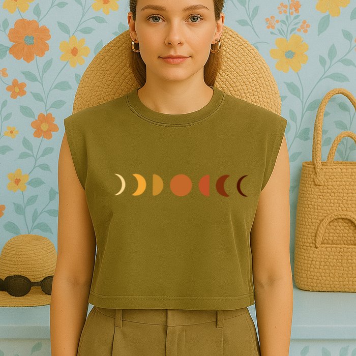 Solar Eclipse Moon Garment-Dyed Women's Muscle Tee