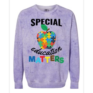 Special Education Matters Autism Awareness Gift Cool Gift Colorblast Crewneck Sweatshirt