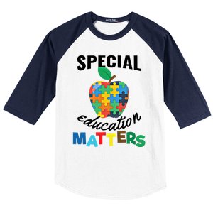 Special Education Matters Autism Awareness Gift Cool Gift Baseball Sleeve Shirt