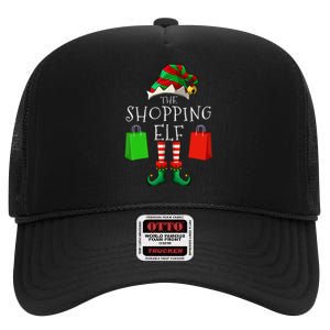 Shopping Elf Matching Family Group Christmas Party High Crown Mesh Back Trucker Hat