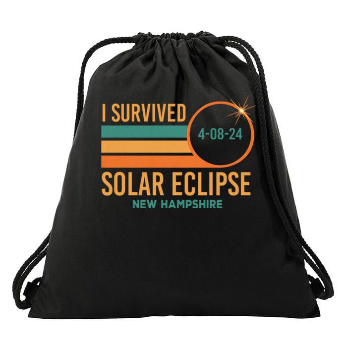 Solar Eclipse New Hampshire April 8 2024 Survived Drawstring Bag