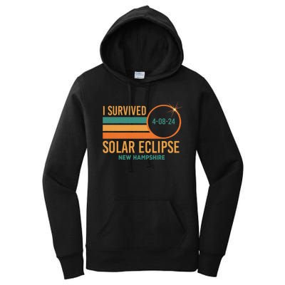 Solar Eclipse New Hampshire April 8 2024 Survived Women's Pullover Hoodie