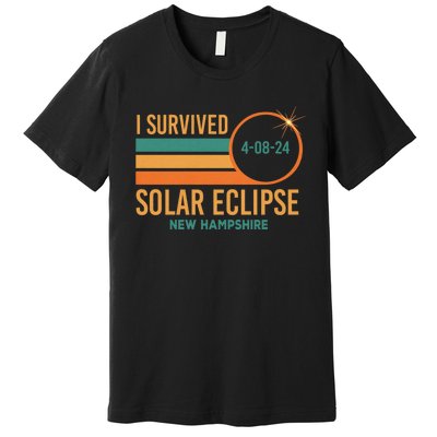 Solar Eclipse New Hampshire April 8 2024 Survived Premium T-Shirt