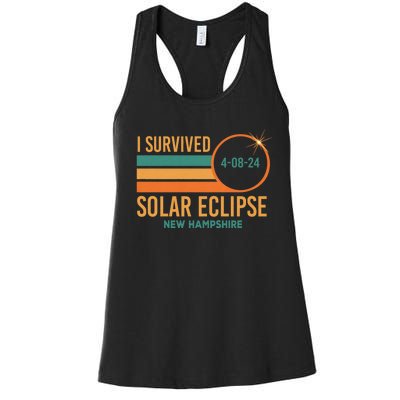 Solar Eclipse New Hampshire April 8 2024 Survived Women's Racerback Tank