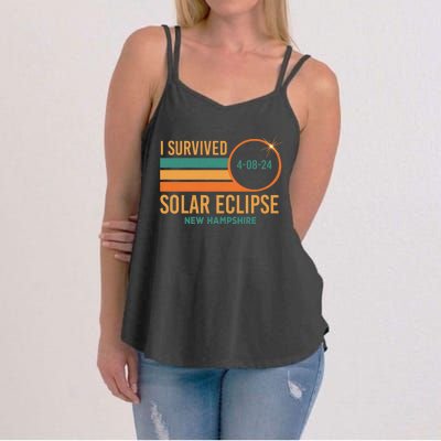 Solar Eclipse New Hampshire April 8 2024 Survived Women's Strappy Tank