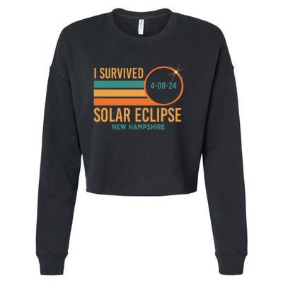 Solar Eclipse New Hampshire April 8 2024 Survived Cropped Pullover Crew