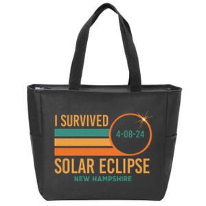 Solar Eclipse New Hampshire April 8 2024 Survived Zip Tote Bag