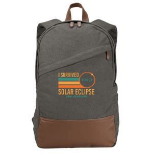 Solar Eclipse New Hampshire April 8 2024 Survived Cotton Canvas Backpack