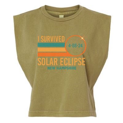 Solar Eclipse New Hampshire April 8 2024 Survived Garment-Dyed Women's Muscle Tee