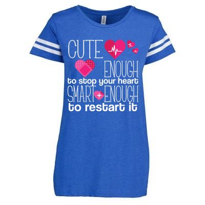 Smart Enough Nurse Cute Gift Nursing Student Lpn Rn Enza Ladies Jersey Football T-Shirt