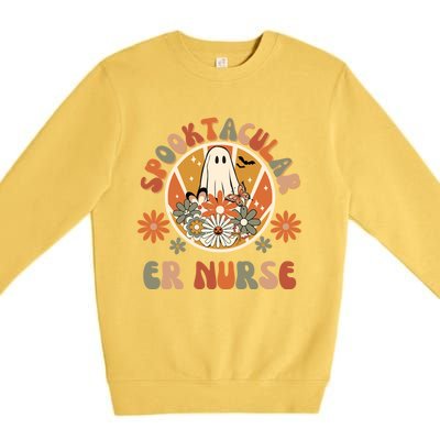 Spooktacular Er Nurse Emergency Room Nurse Halloween Er Rn Gift Premium Crewneck Sweatshirt