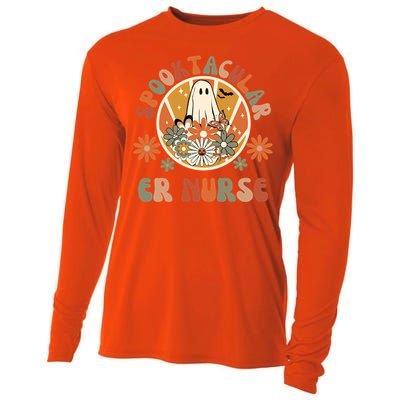 Spooktacular Er Nurse Emergency Room Nurse Halloween Er Rn Gift Cooling Performance Long Sleeve Crew