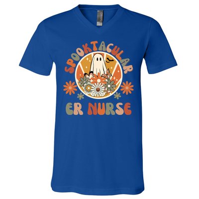 Spooktacular Er Nurse Emergency Room Nurse Halloween Er Rn Gift V-Neck T-Shirt